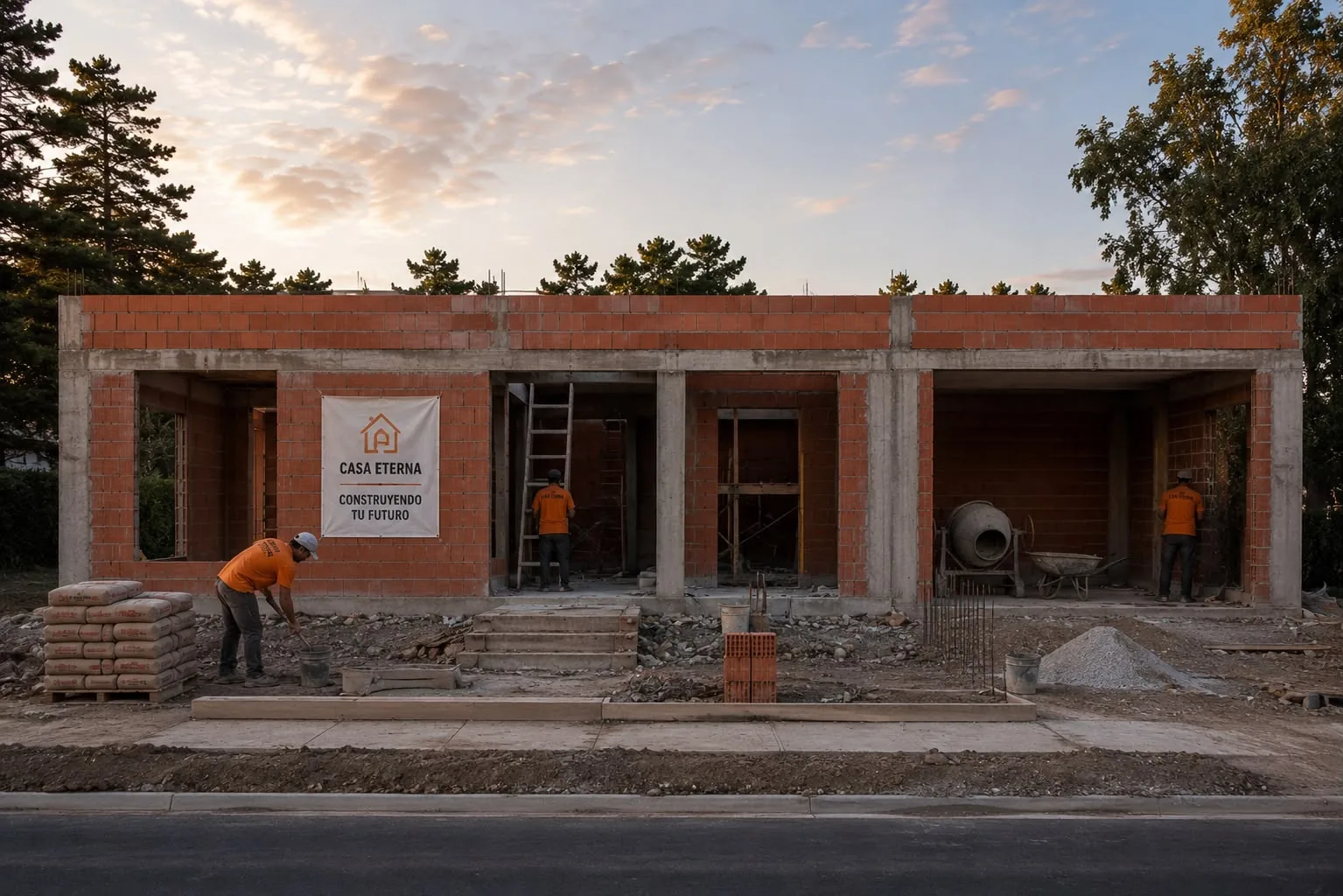 Obra de Casa Eterna en construcción